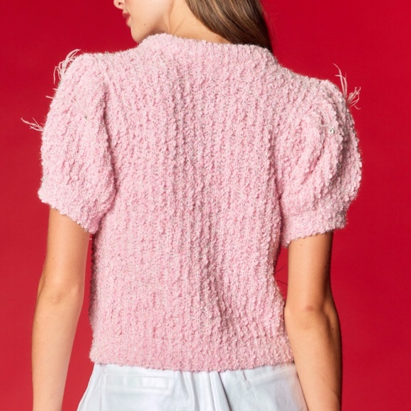 Rareraw “ Katrina 2 “ Rareraw Knit Sweater with Feather & Rhinestone Accents 35 - Picture 4 of 7